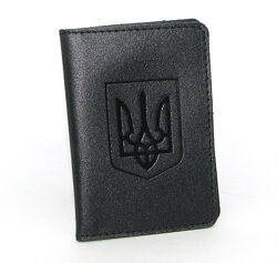 Шкіряна обкладинка герб на права, паспорт, посвідчення, картки, проїздний