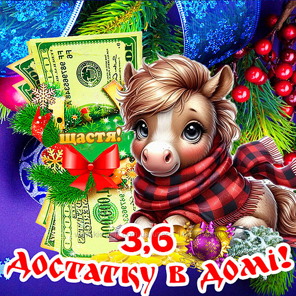 Кінь магніт лошадь символ 2026 рік коня магніти з побажаннями Долар es3,6