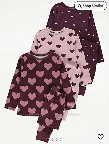 Піжами бавовняні на дівчат та хлопців George