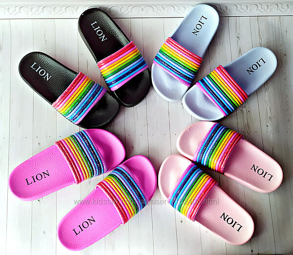 Шльопанці на дівчинку з веселкою р-р 31-33 