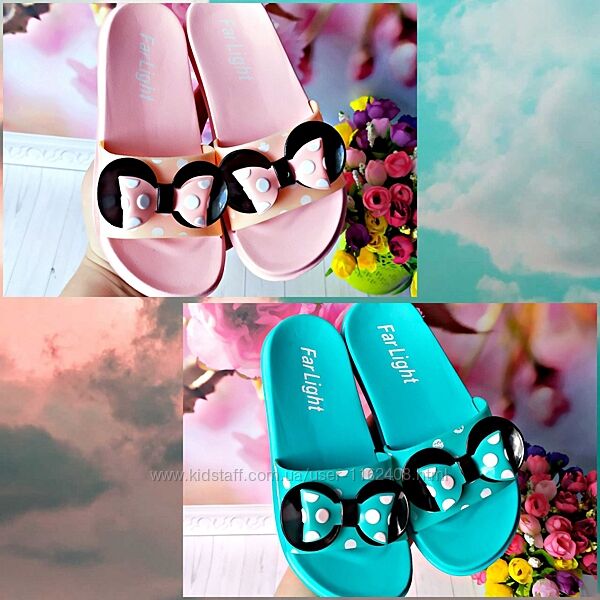 Шльопанці на дівчинку р-р 30 з горошками