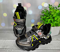 Демі кросівки на флісі р-р 32-19.5 см чорні, фірма paliament