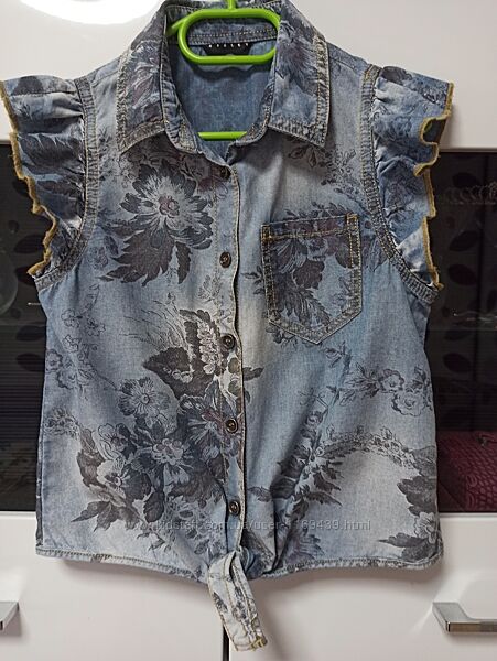 Блуза с узлом Sisley для девочки 10-12 лет размер 150