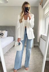 Новий розкішний лляний піджак/жакет/блейзер прямого крою від Zara. 