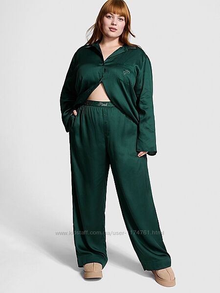 Victoria´s Secret сатиновая пижама Silky Sleep Shine Long Pajama Set