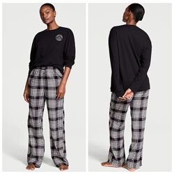 Victoria&acutes Secret пижама Flannel Long-Sleeve Tee-Jama Set