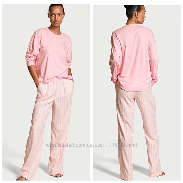 Victoria&acutes Secret пижама Flannel Long-Sleeve Tee-Jama Set