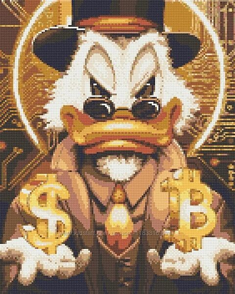 Алмазна мозаїка, вишивка. Гроші, персонажі мультику. Скрудж