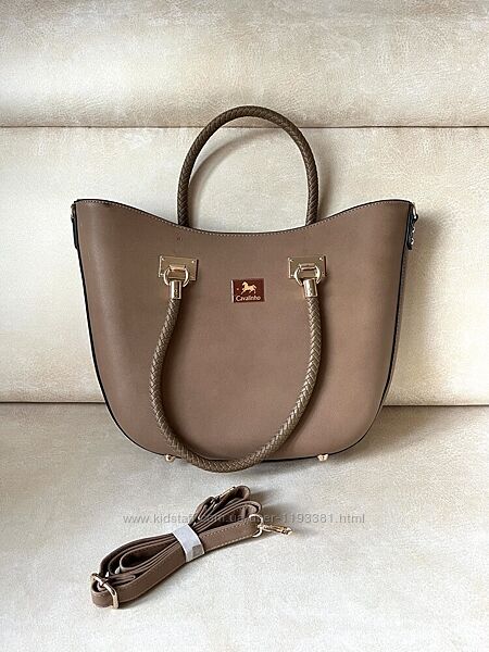 Коричнева сумка трапеція cavalinho tote