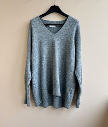 Сірий oversize светр h&m з v вирізом