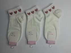 Короткие женские носки однотонные с прином - 3 модели