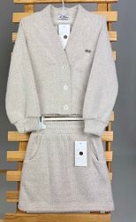 Нарядний теплий костюмчик для дівчаток