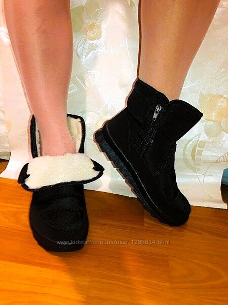 Ботинки дутики черевики полусапоги мех 2 замка