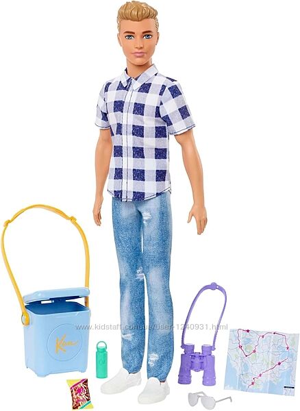 Лялька Barbie Кен у картатій сорочці та аксесуари