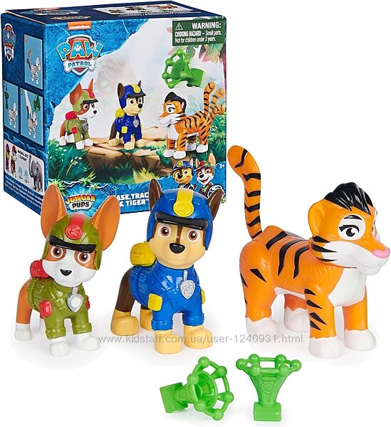 Фігурки щенячий патруль Чейз та тигр з пусковою установкою Paw Patrol