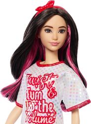 Лялька Barbie Fashionistas 214 Барбі Модниця , чорне хвилясте волосся з сук