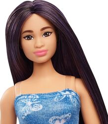 Лялька Barbie Fashionistas 231 Барбі Модниця, з фіолетовим волоссям, у джин
