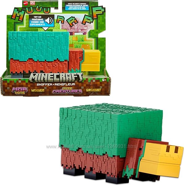Фігурка Mattel Minecraft Sniffer, звук, піксельний дизайн 