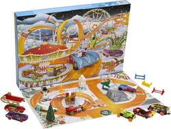 Різдвяний адвент-календар Hot Wheels, 8 іграшкових машинок та аксесуари 