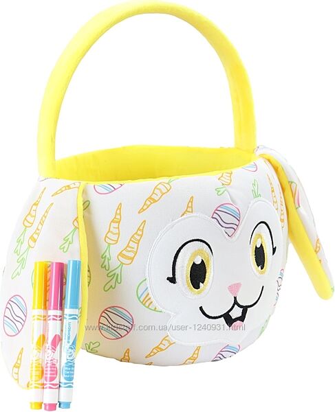 Великодній кошик зайчик з 3 маркерами, що змиваються Crayola Color Me Plush