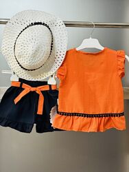 Комплект шорты блуза шляпка 1-6 лет 