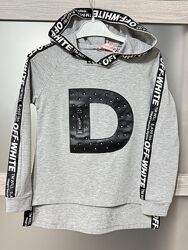 Свитшот теплый с капюшоном турция 116-154