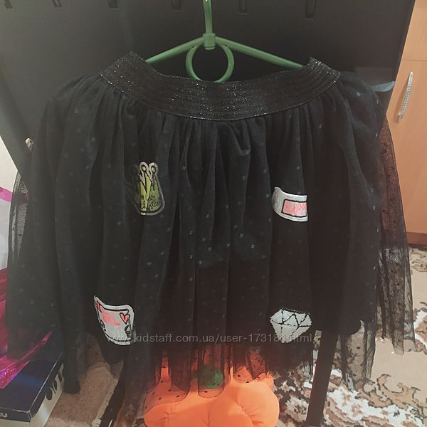 Новая фатиновая, черная юбка, р146-152