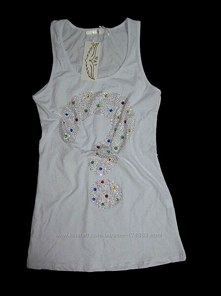 Белая нарядная майка стразы italia roma