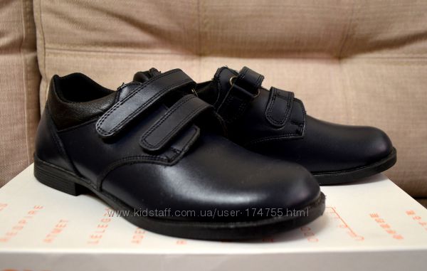 Кожаные классические туфли на липучках toughees 36р 23 см 