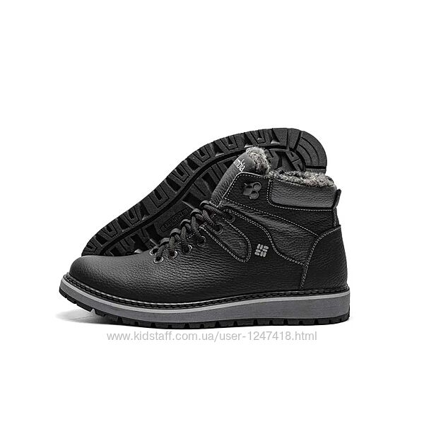 Мужские зимние кожаные ботинки BARZONI Black Flotar 333ч.