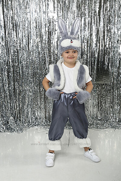 Новорічний костюм Зайчик сірий і білий