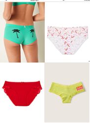 Victoriа s Secret XS трусики хлопок pink boyshort cheekster Panty