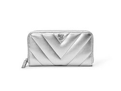 Victorias Secret кошелек серебристый Large Wallet with Zip Виктория Сикрет