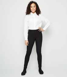 школьные черные стретчевые брюки скини New Look Англия р.12 лет