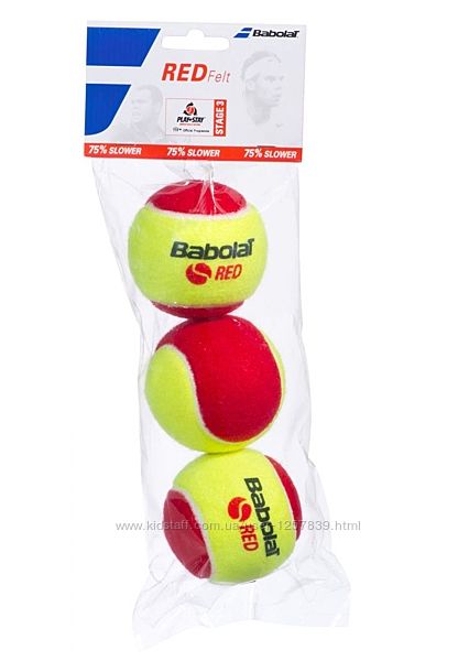 Мячи теннисные для детей BABOLAT Red Felt X3 Франция 