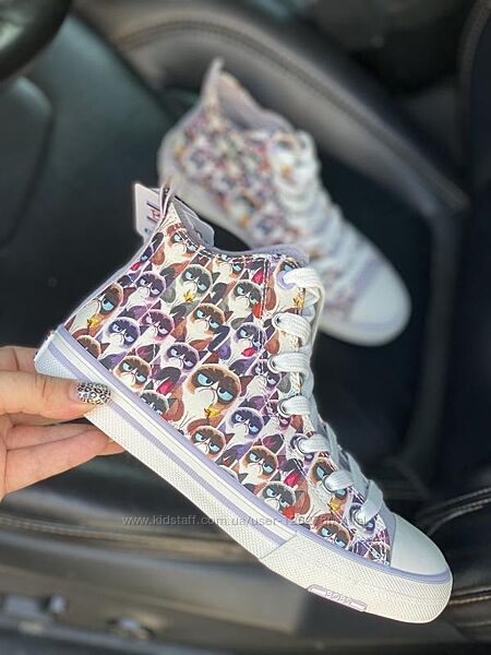 Высокие кеды sad cat текстиль Skechers