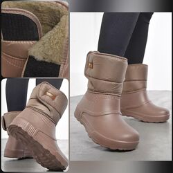 Теплі легкі практичні дутики/черевики з пінина штучному хутрі