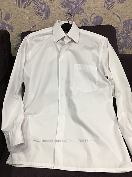 Белая мужская рубашка качество-люкс, размер 39, рост 170-76