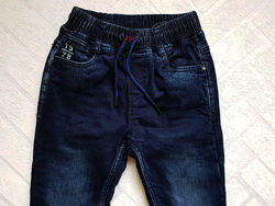 Утепленные джинсы на флисе, пояс-резинка