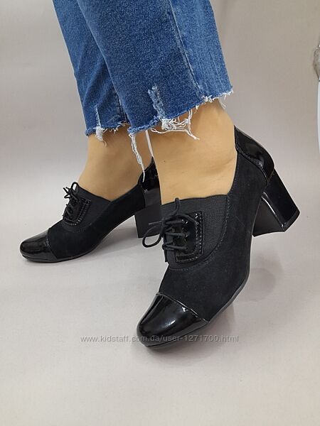 Замшеві туфлі на зручних підборах 36 розміру 