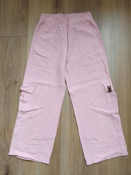 Літні широки брюки, штани палаццо карго р. 134-140
