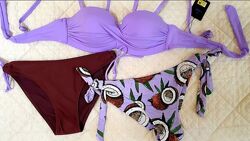 Купальник тройка сиреневый чашка В-С, низ S-M-L