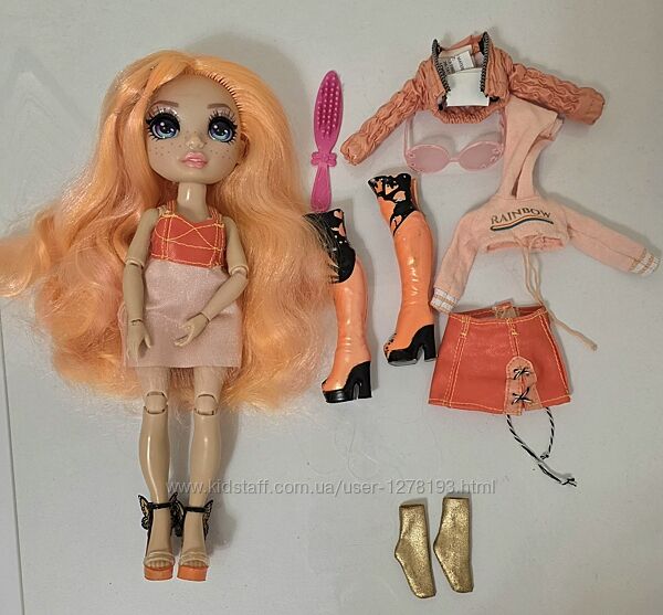 Кукла Rainbow High orange. Рейнбоу оранжевая с набором