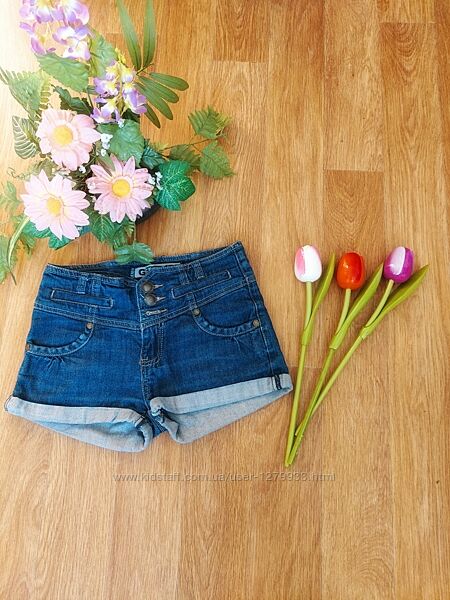 Шикарные стилтные джинсовые шортики на девочку 11-12л