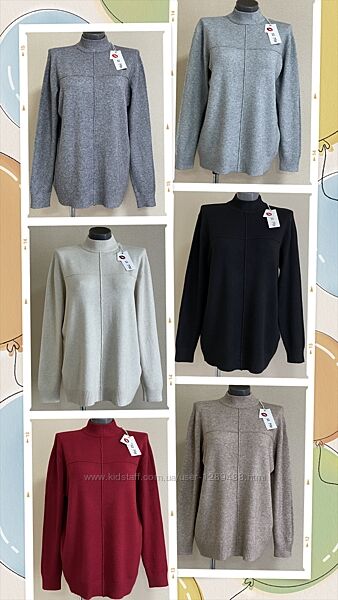 Стильний, базовий, комфортний, затишний подовжений светр, горло-стійка