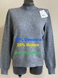 Шикарний, статусний безшовний теплий светр, з вареною вовною, мега люкс які