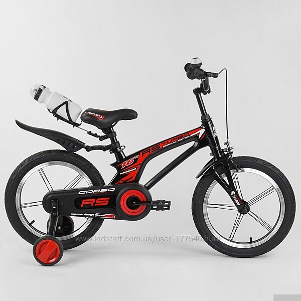 Велосипед магниевый 16 дюймов 2-х колёсный CORSO 83564 роз, син, салат, чер