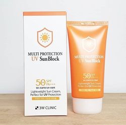 Солнцезащитный крем 3w clinic multi protection uv sunblock spf 50