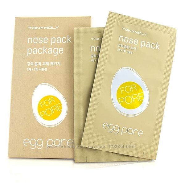 Очищающие полоски для носа от черных точек Tony Moly Egg Pore Nose Pack