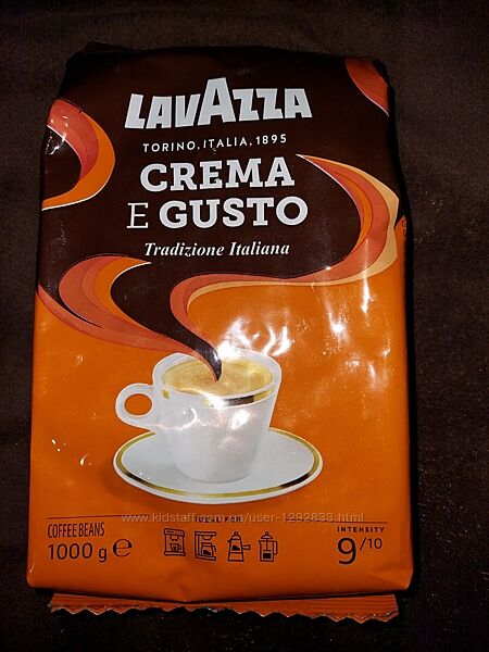 Кофе в зернах Lavazza Crema e gusto Tradizione Italiana, 1кг. 